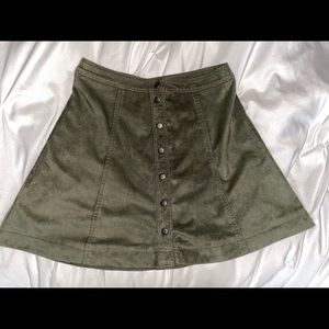 Suede green skirt